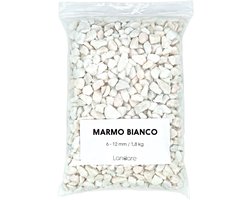 Decoratieve stenen 1,8 kg voor aquarium en bloempotten - Wit grind 6-12 mm
