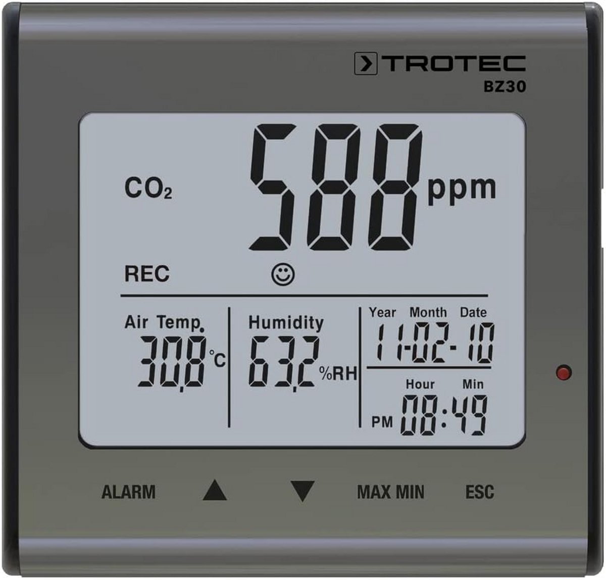 Luchtkwaliteit Datalogger voor CO2 Monitoring en Klimaatregistratie