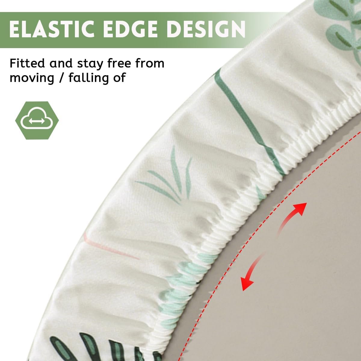 Rond Tafelkleed Waterdicht met Elastische Rand voor Tuin en Buiten, 110 cm
