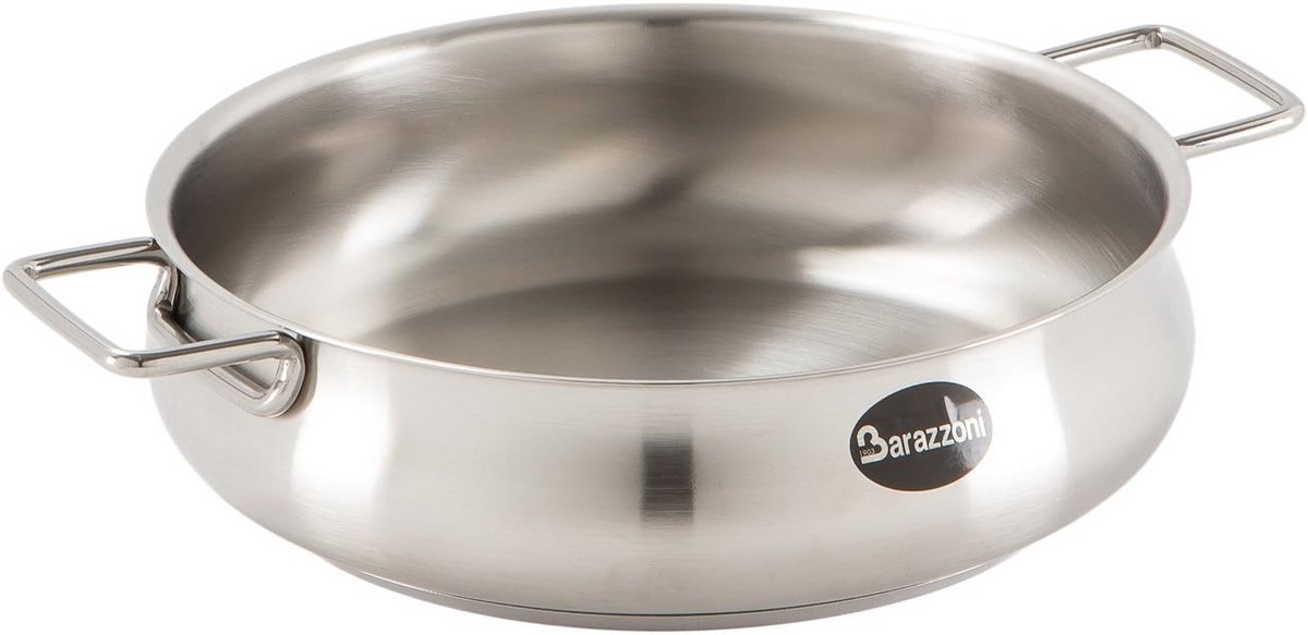 Ronde Steelpan Roestvrij Staal Met Gebogen Vorm en Driezijdige Bodem