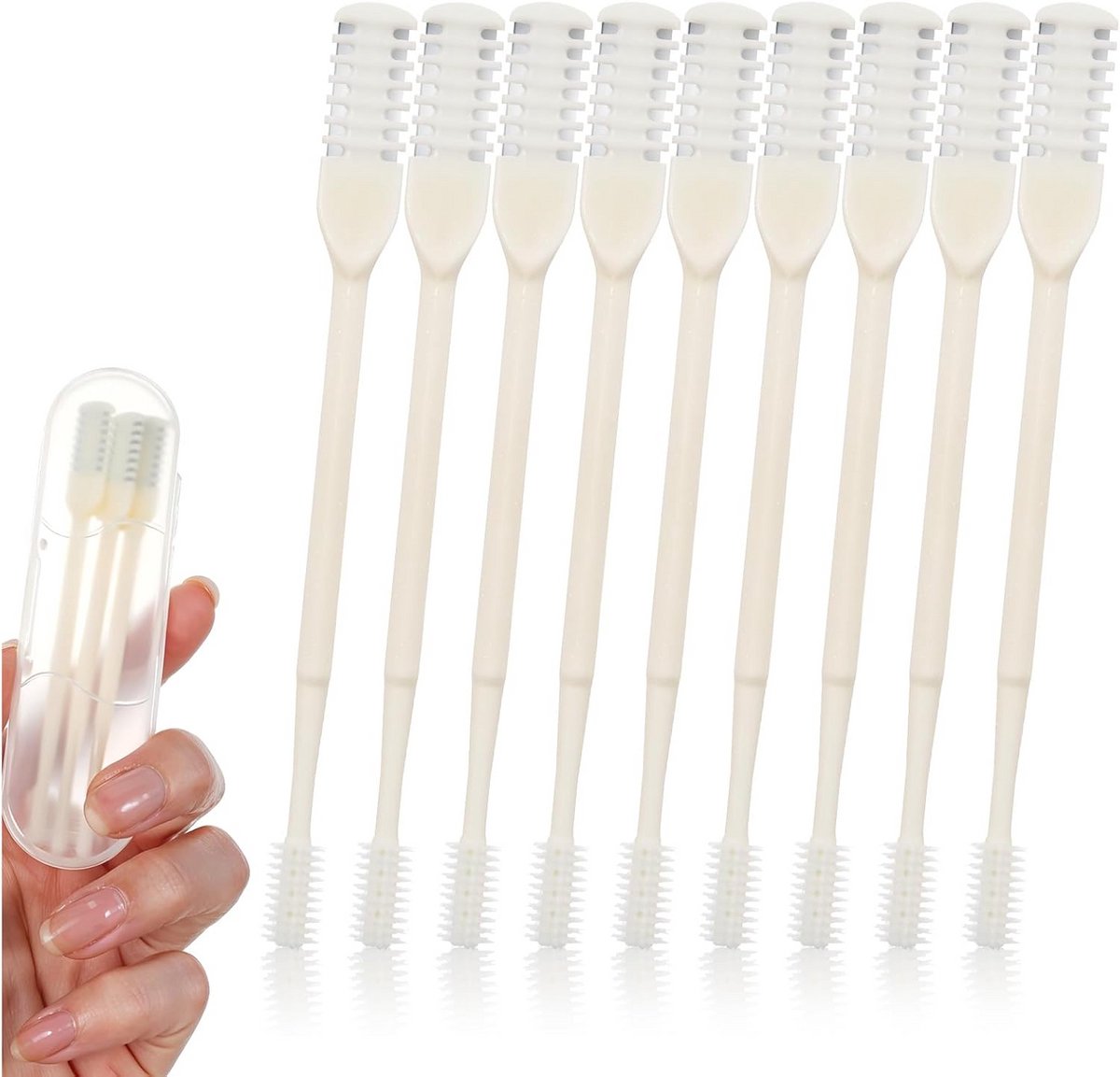 Handmatige Neustrimmer Set van 9 Stuks - 2-in-1 Ontharen met 360 Graden Rotatie