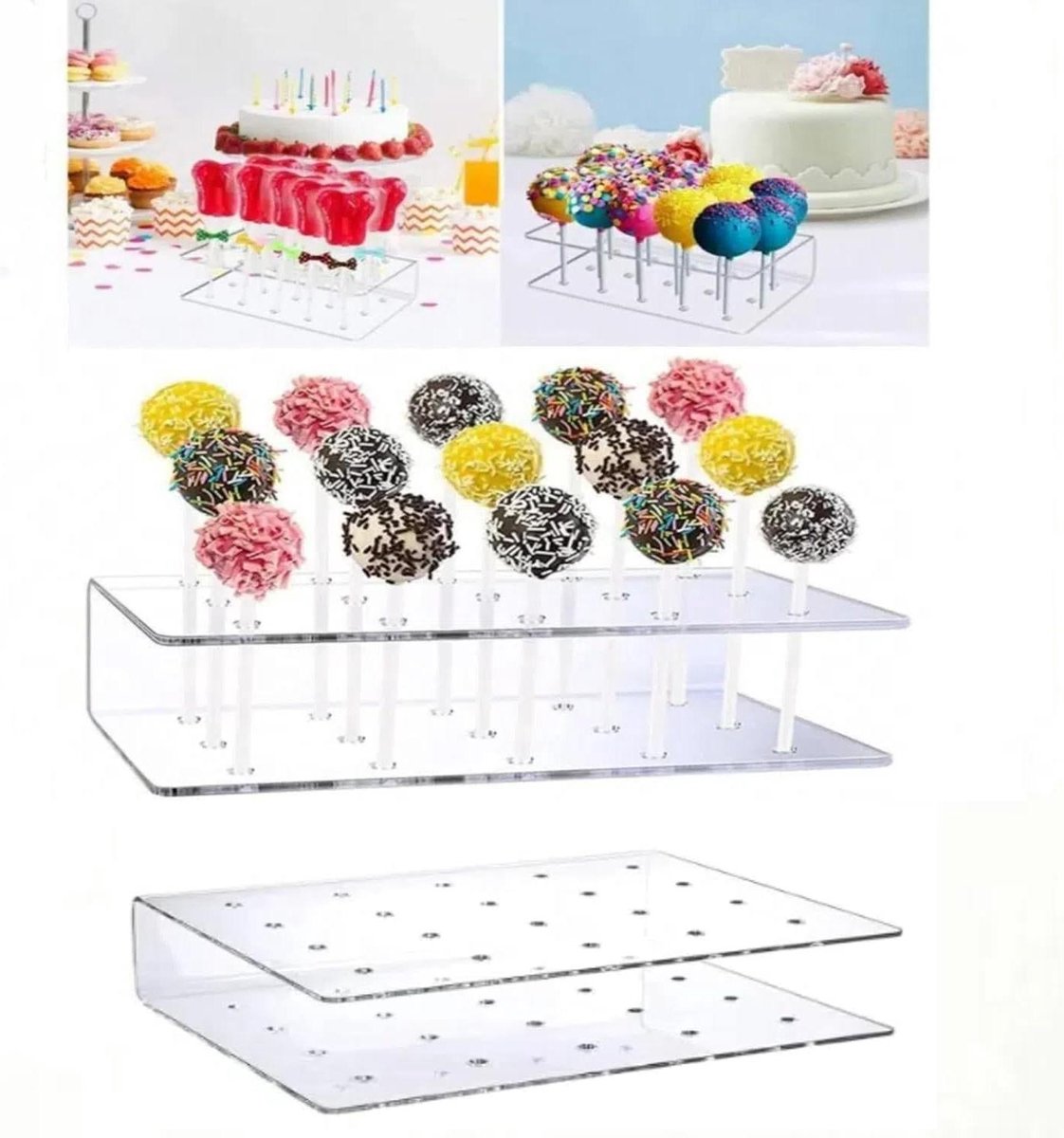 Lollyhouder 20 gaten voor cake pops en snoep - bruiloft verjaardag feestdecoratie