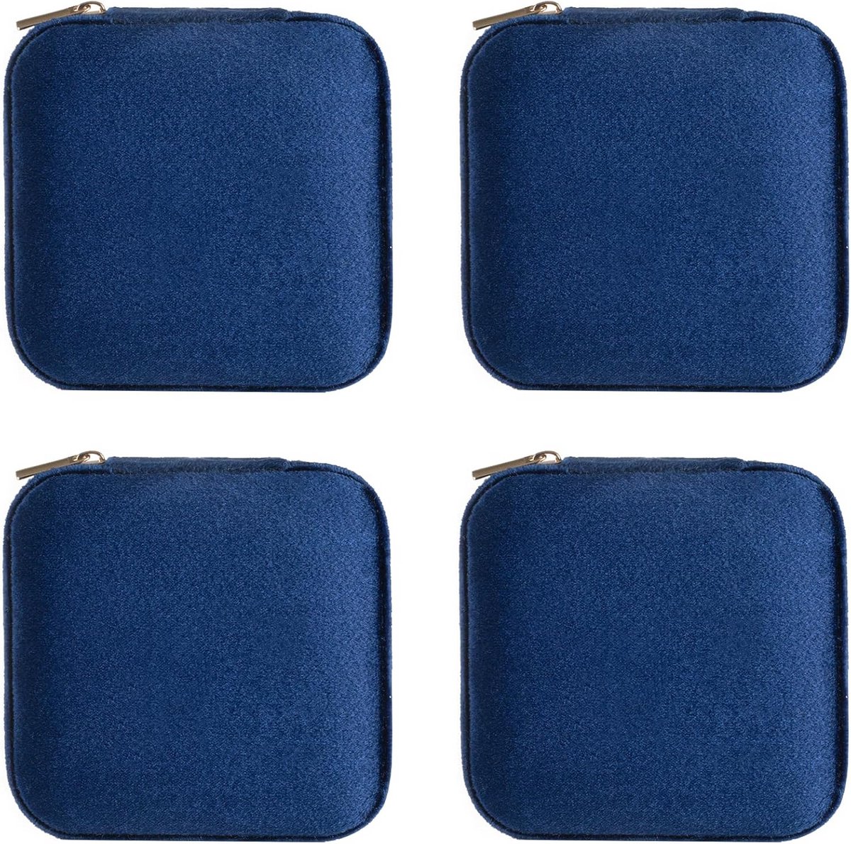 Reis Sieradendoos XL - Fluweel & Spiegel - 4 Delige Sieraden Organizer voor Oorbellen, Kettingen en Ringen