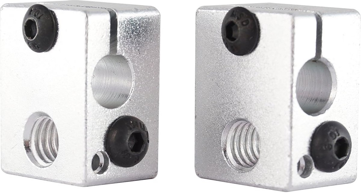 2 Stuks Aluminium Verwarmingsblok Extruder Hotend voor 3D-Printer