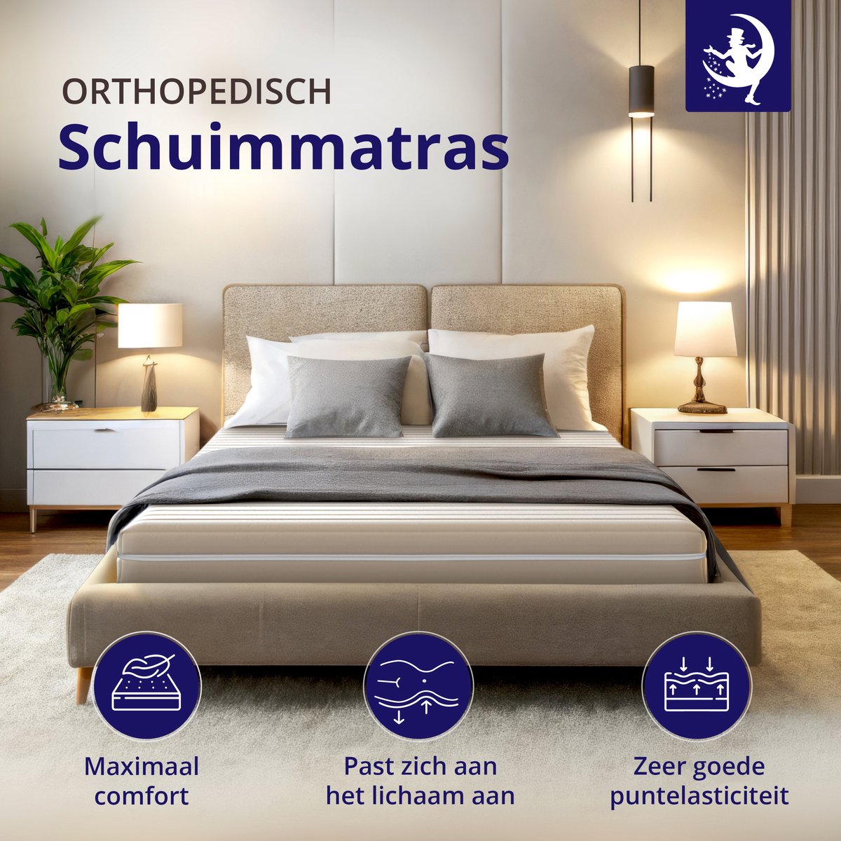 Matras - 140x200 - koudschuim - premium tijk - Ademend & hypoallergeen - 15 cm hoog – Stevig