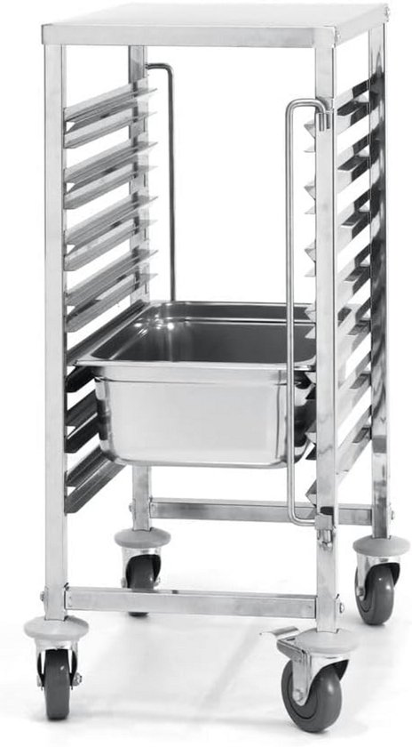 Professionele RVS Regal Trolley voor 7x GN 1/1 Bakken - Horeca