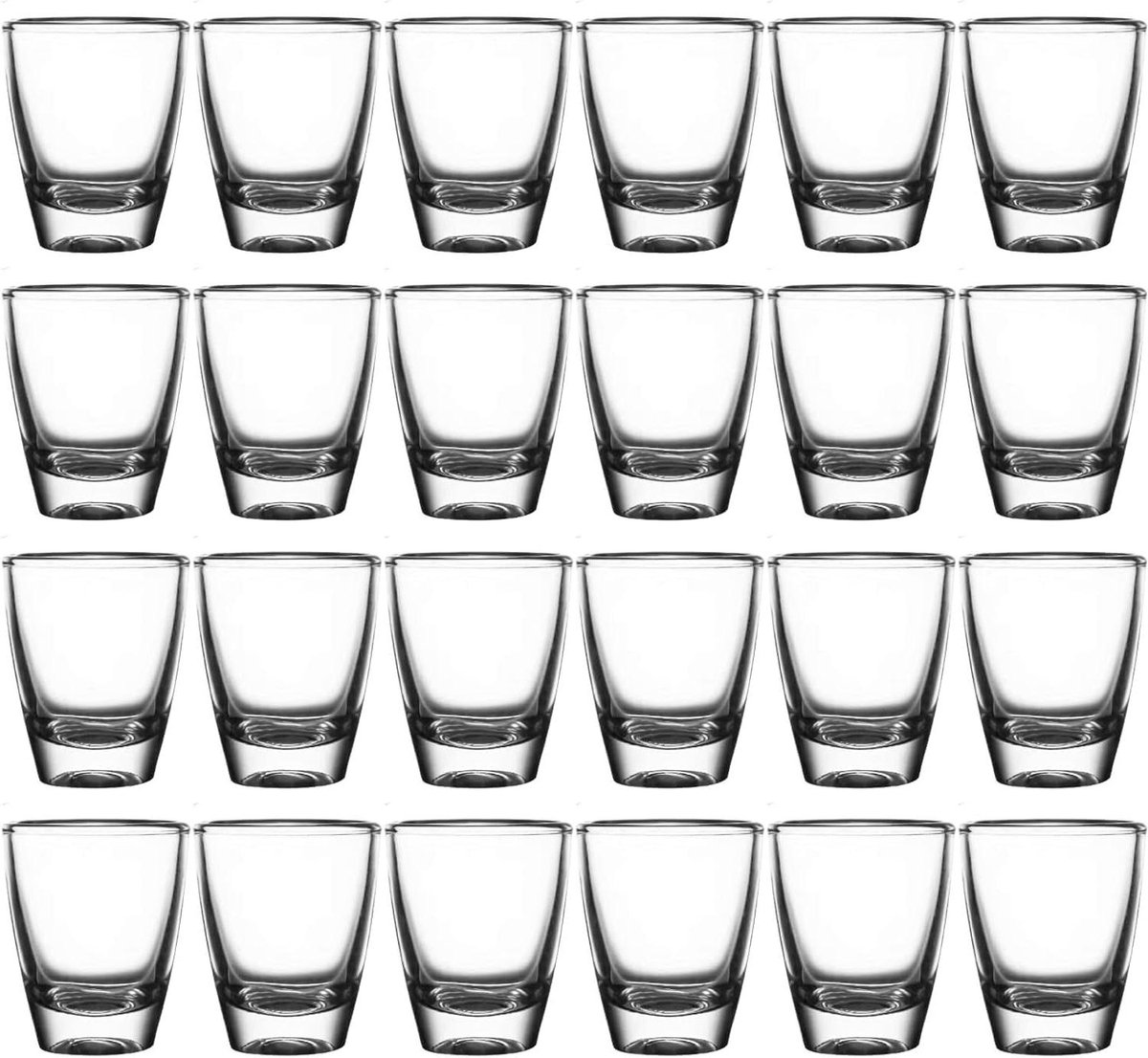Borrelglazen van 35 ml voor Tequila, Vodka, Ouzo en Likeur - Set van 24 stuks