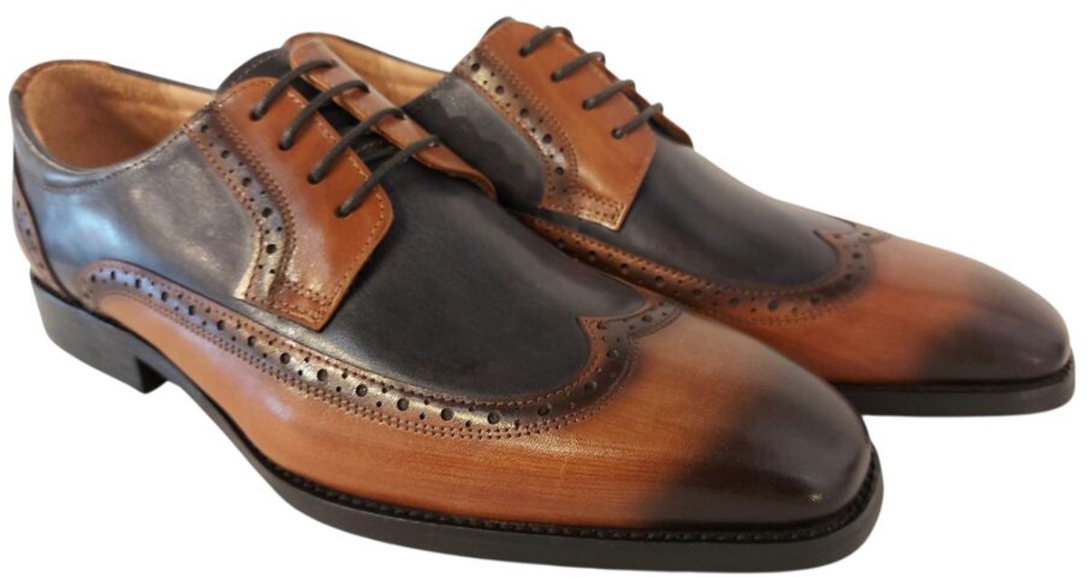Adventure Nette Schoen Catania Blue Cognac Leer High Soft Insole
