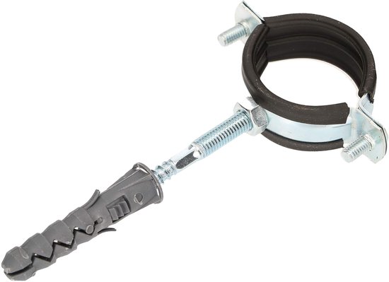 KOTARBAU® 10 Stuks Pijpbeugelset, Trillingsdempende Buisklem, 6/4", Gegalvaniseerd Staal, Pijpbeugel met Rubberen, Installatiebeugel, met Plug, Buisbeugel, Zwart Zilwer van kotarbau — afbeelding 4