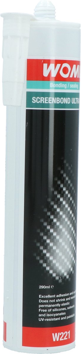 Womi W221 Screenbond Ultra MS - Ruitenkit - Elastisch & snel uithardend - Hoge torsiestijfheid - Ook voor kunststof beglazing - 290ml