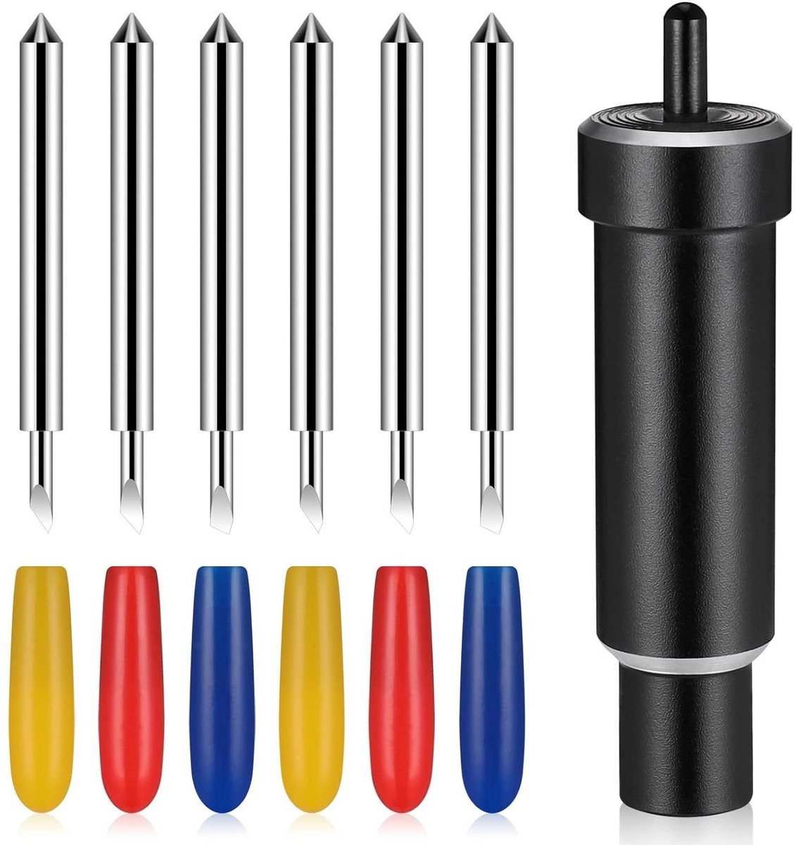 6-delige Diepe Snijbladen Set voor Snijgereedschap - Ideaal voor Cricut Maker 3 - Scherpe Bladen voor Schuim, Spaanplaat en Leer