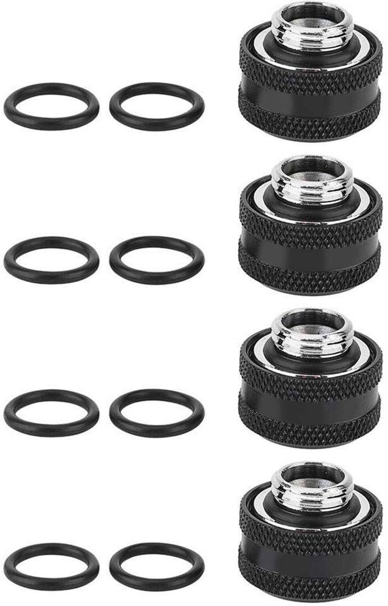 Compressiefittingen voor PC-waterkoeling, messing, 16 mm stijve buis, 6 kleuren - 4/6 stuks.