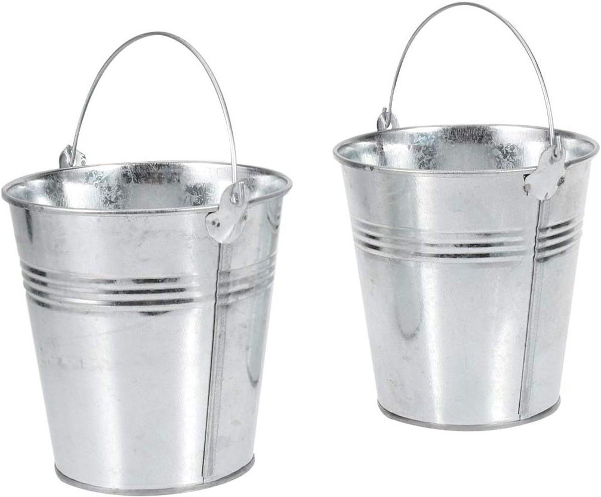 Set van 6 mini emmers voor bruiloften en feesten - metalen emmers (10,5 x 7,2 x 10,5 cm)