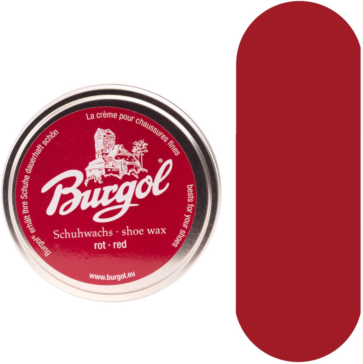 Burgol Shoe Wax - Schoenwax voor hoogglans en bescherming - 100ml - (027) Rood
