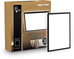 B.K.Licht Shallow - LED Badkamerlamp Plafonniere - paneel plafondlamp - badkamerverlichting met neutraal wit licht - IP44 - 24 x 24 cm - zwart