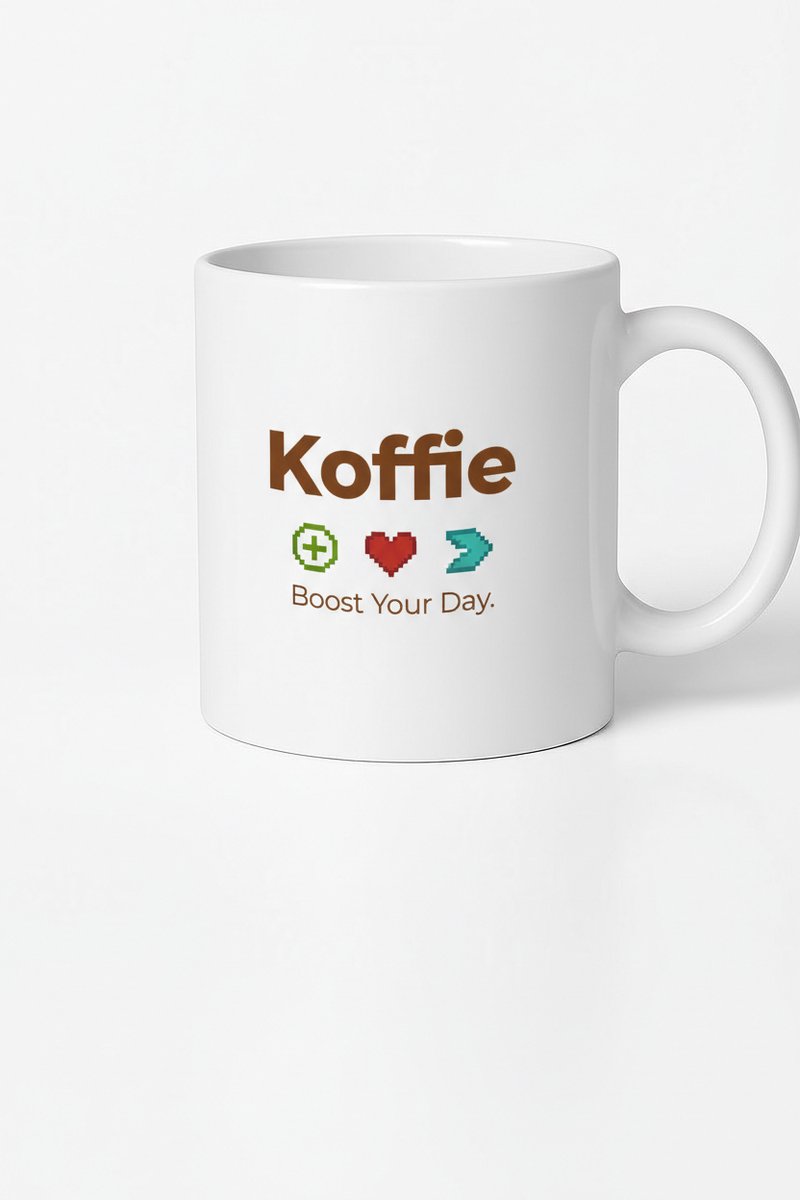 Koffie Boost Pixel Art Mok - Origineel Cadeau Voor Koffieliefhebbers