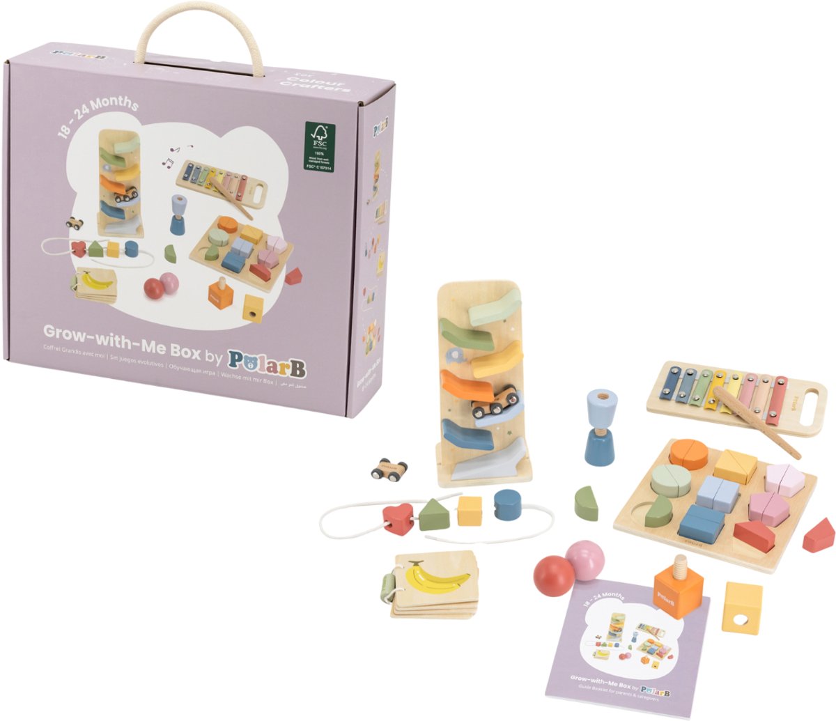 PolarB Colour Crafters Groei-mee-doos – Baby Speelset 24+ maanden – Muziek, Motoriek & Puzzels