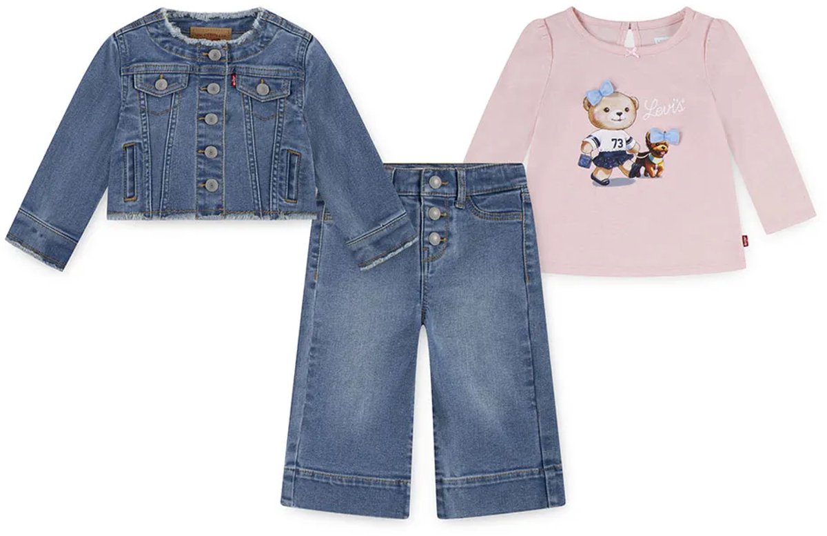 Levi´s ® Kids 1en551 Set Met Lange Mouwen 6 Months Meisje Crystal Rose