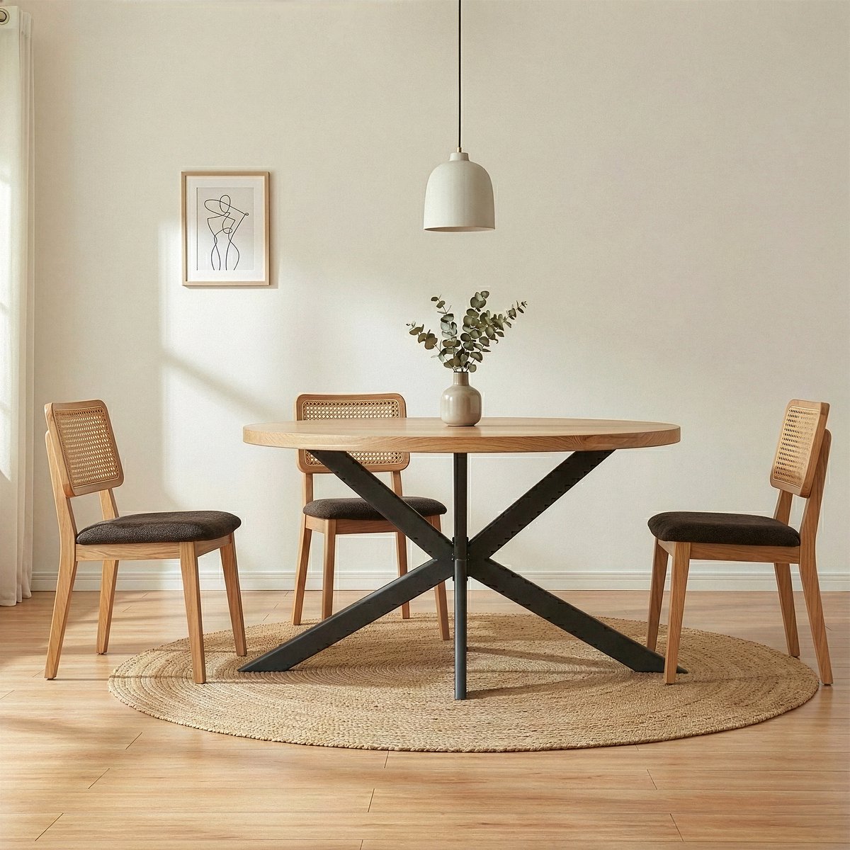 en.casa Tafelonderstel Svallersun plat ovaal profiel 140x78x72 cm zwart [en.casa]
