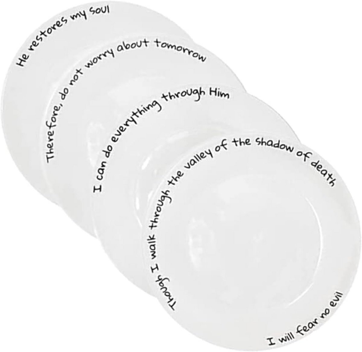 Set van 4 Witte Porseleinen Dinerborden - 10,5 Inch, Oven- en Vaatwasmachinebestendig