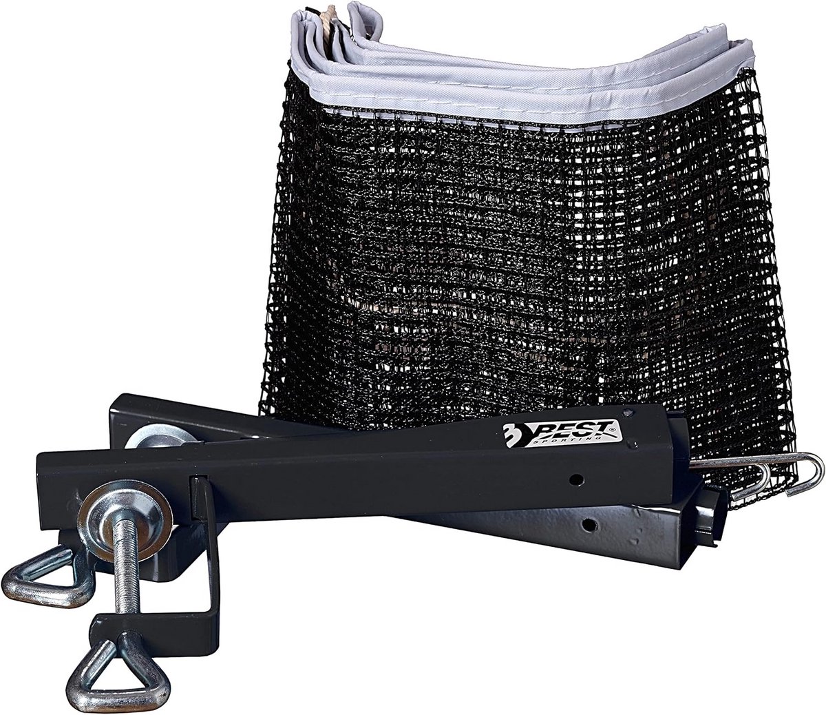 Tafeltennisnetset zwart, geschikt voor binnen en buiten, weerbestendig, 15 cm nethoogte