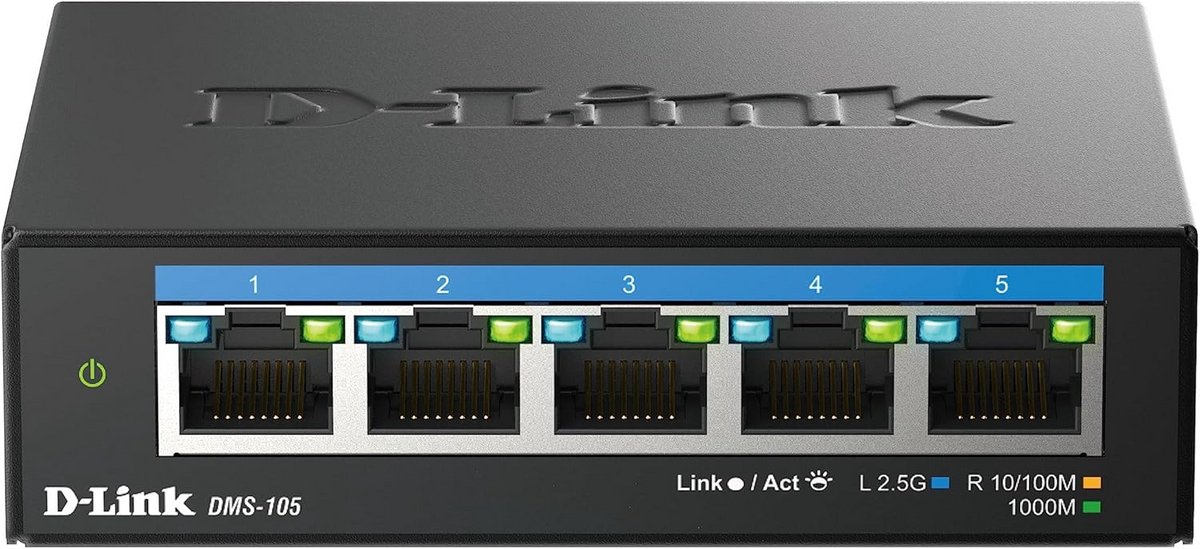 2,5 Gigabit 5-poorts Desktop Switch - Compacte, Fanloze Netwerkschakelaar voor Thuis en Kantoor