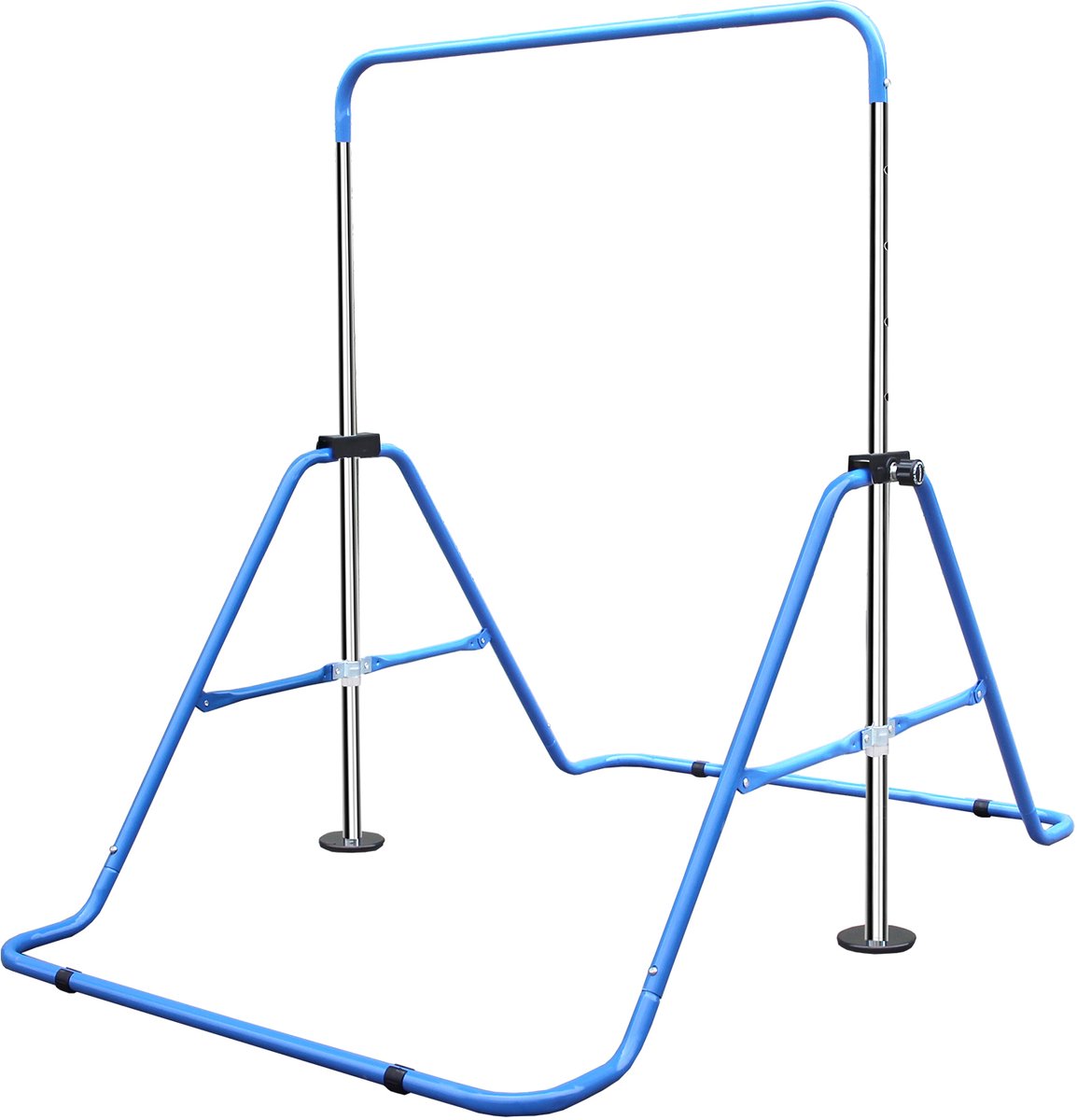 Zubaliya blauw Kinder Turnrek - Verstelbare En Inklapbare Gymstang Voor Thuis - 5 Hoogtes Geschikt Voor 3-9 Jaar