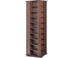 VEVOR Media-Opbergkast 4-Zijdig Draaibare Mediatoren 1040 Cd'S Espresso