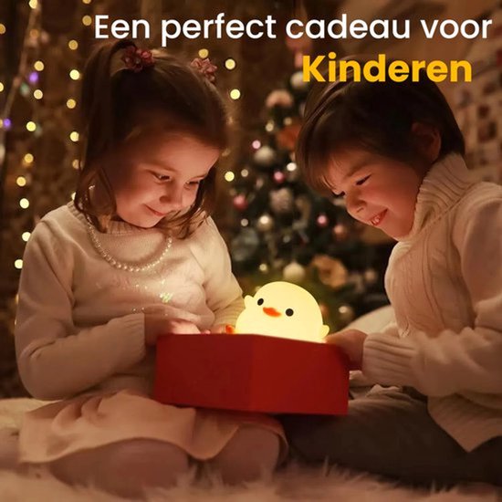 Kinder-LED-nachtlampje, siliconen eendje als bedlampje, dimbaar en met timer, LED-nachtlampje voor tijdens het voeden, geschikt voor kinderen, een geweldig cadeau voor kinderen. van kinder — afbeelding 2