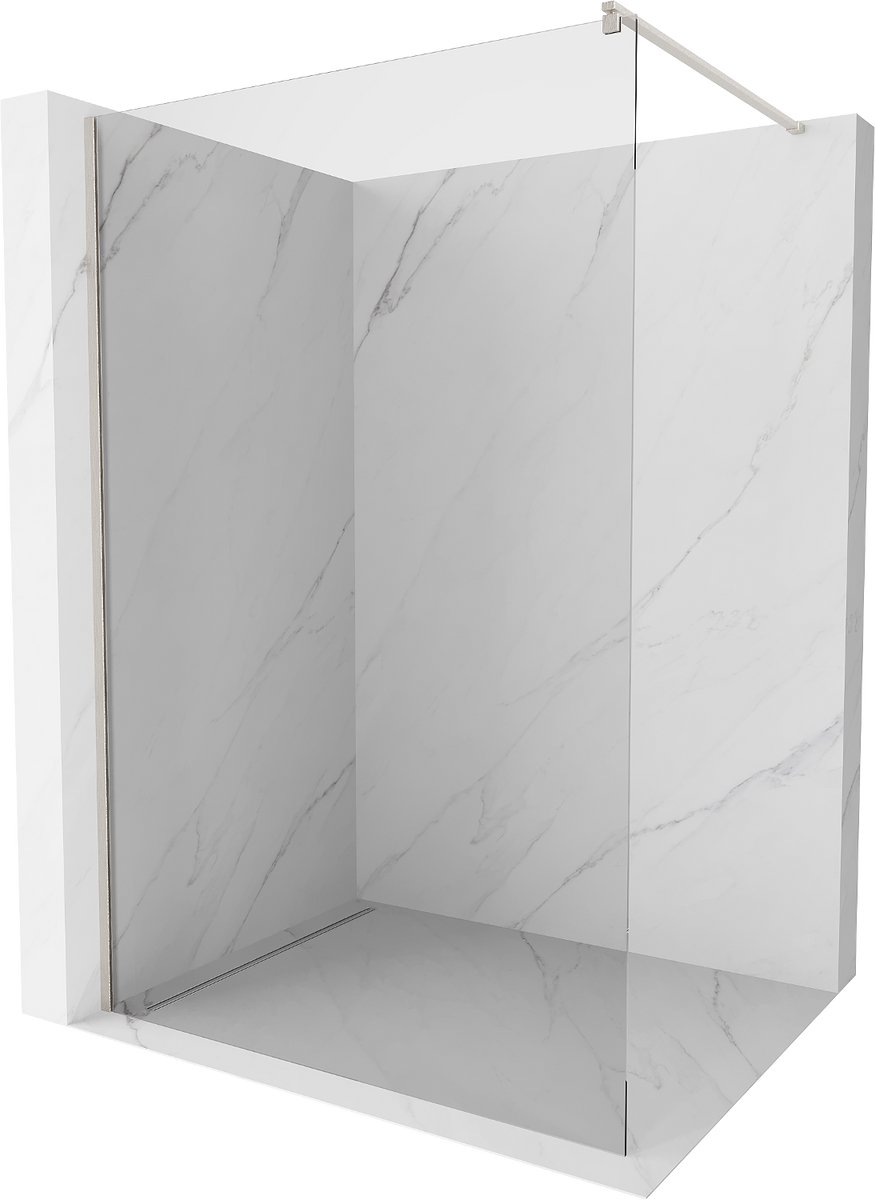 Mexen Kioto douchewand Walk-in 90 x 200 , transparant 8 mm, geborsteld nikkel - 800-090-101-97-00