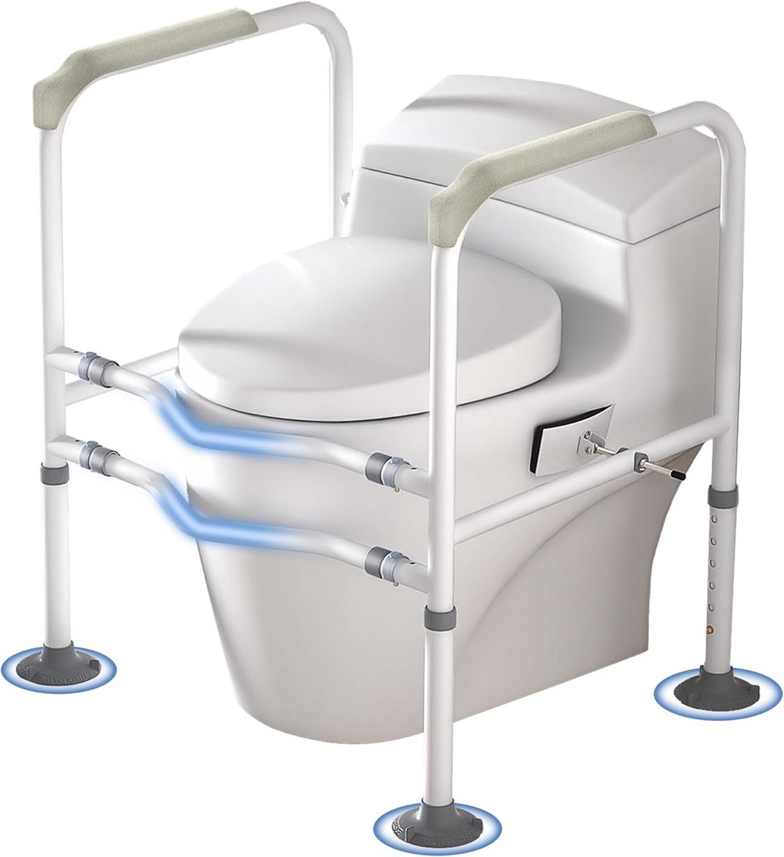 In hoogte Verstelbaar Toiletframe met Armleuningen - Steun voor Zelfstandig Opstaan - Max 200 kg