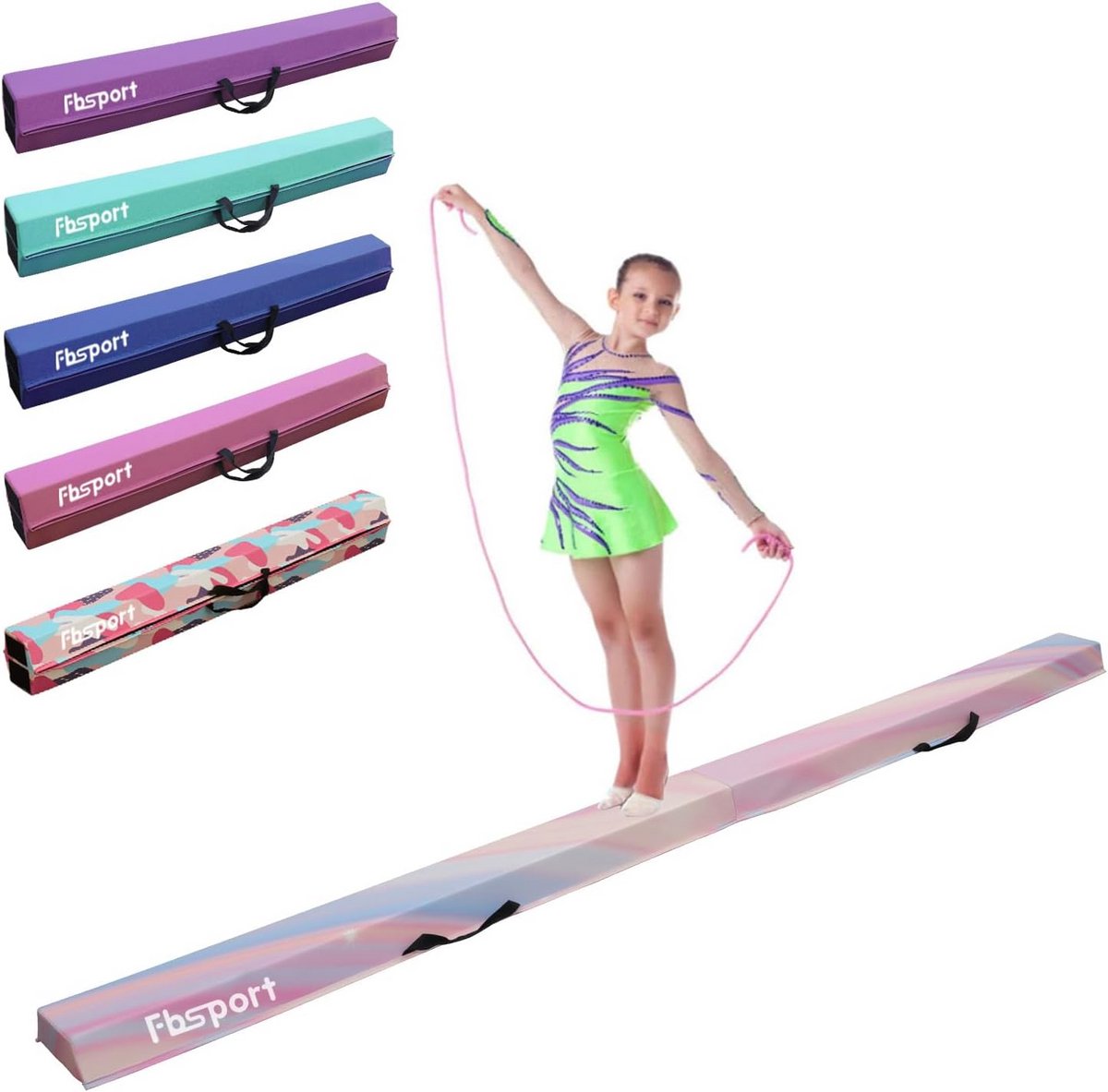Opvouwbare Turnbalk 240, 270 of 300 cm PU-Leer voor Thuis Turnen