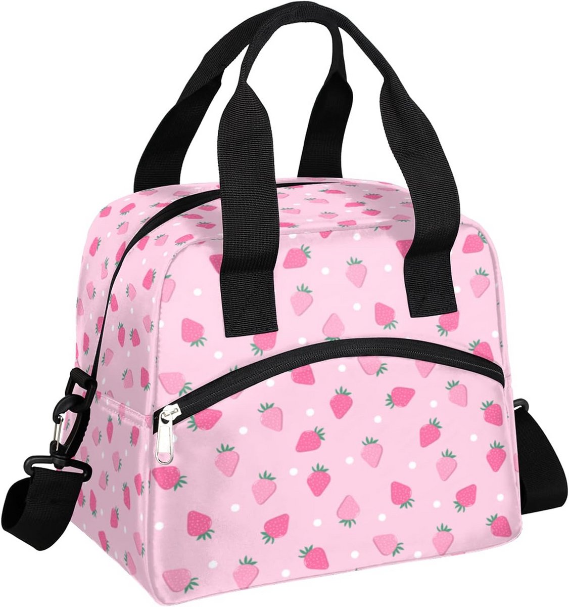 Geïsoleerde Lunchtas met Ruitjes Patroon - Grote Thermische Lunchbox voor Vrouwen en Meisjes - Afneembare Schouderriem - Waterafstotend - Voor School, Werk, Reizen en Picknicken