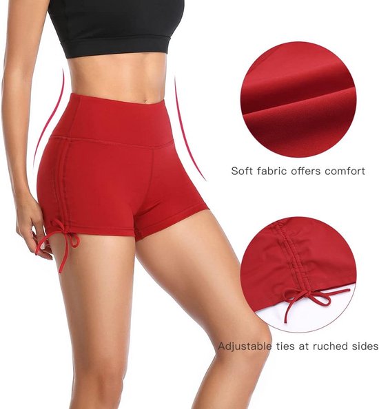 Dames Yoga Shorts Hoge Taille Sportbroek Tummy Control Running Shorts — afbeelding 3