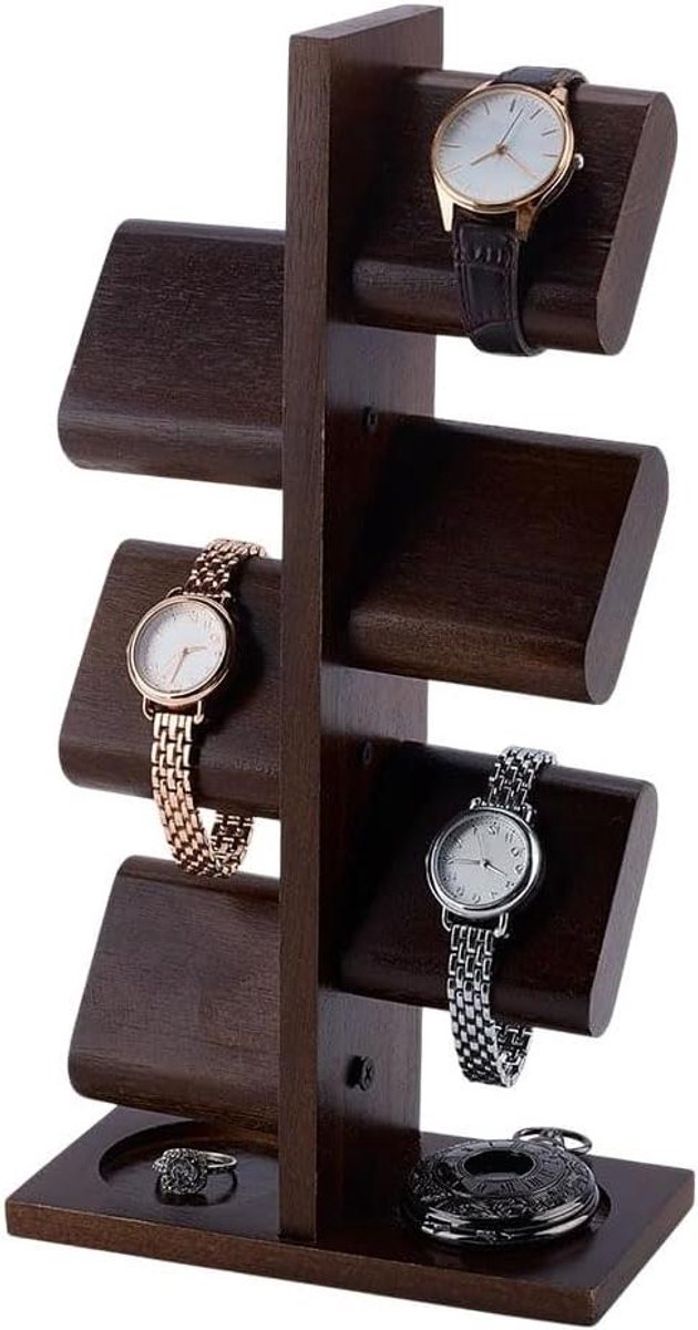 Houten Horloge Stand - Horloges Display Toren - Meerdere Horloges Organizer - Tafelblad Sieraden Houder - Mannen Vrouwen Geschenken - Vaderdag Armbanden Kettingen.