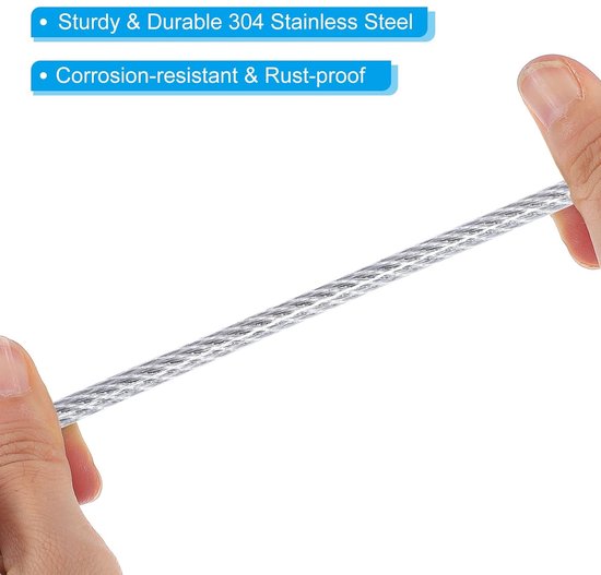 Stainless Steel Safety Cable 100cm - 4pcs 4mm Flexible Security Wire ...
