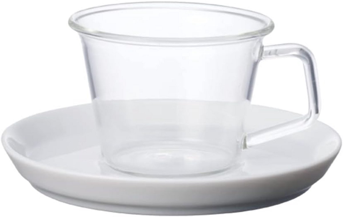 Set Espresso Kop en Schotel - Hittebestendig Glas en Porselein