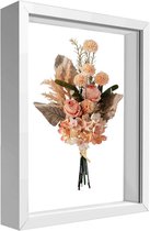 3D-schaduwdoos, diepe fotolijst voor muur en tafelblad, houten diepe boxlijst voor medaille, bloem, memorabilia tickets knutselen (zwart, 27 x 27 cm