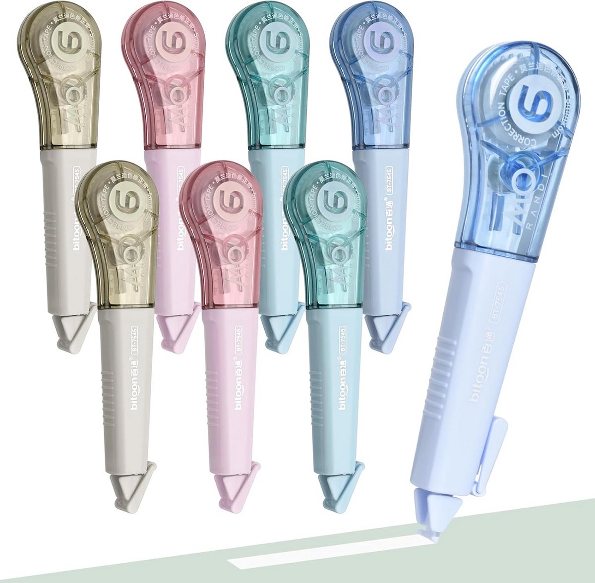 8 stuks penvormige correctietape, 1/5 inch x 236 inch - directe dekking zonder uitwissen, geschikt voor kantoor en school