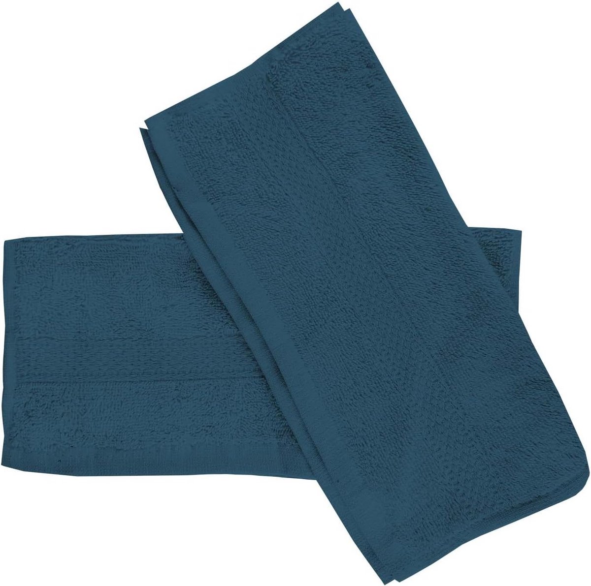 Set van 2 katoenen gastenservetten 30 x 40 cm - blauw - zachte handdoekjes voor dagelijks 