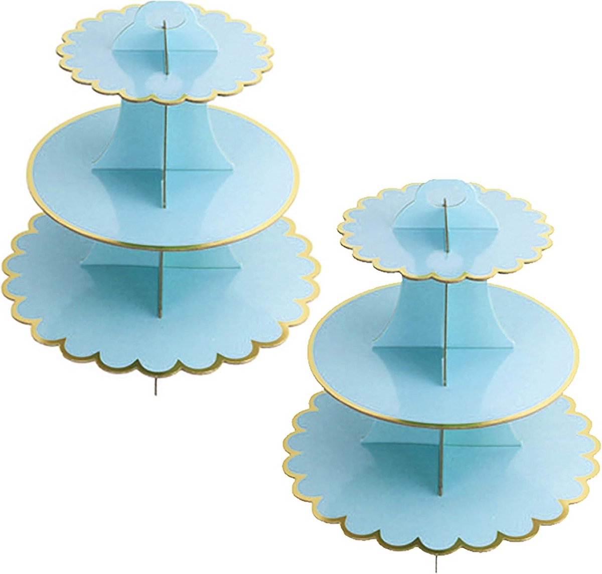 Set van 2 Drie-etage Serveerstukken voor Cupcakes en Gebak
