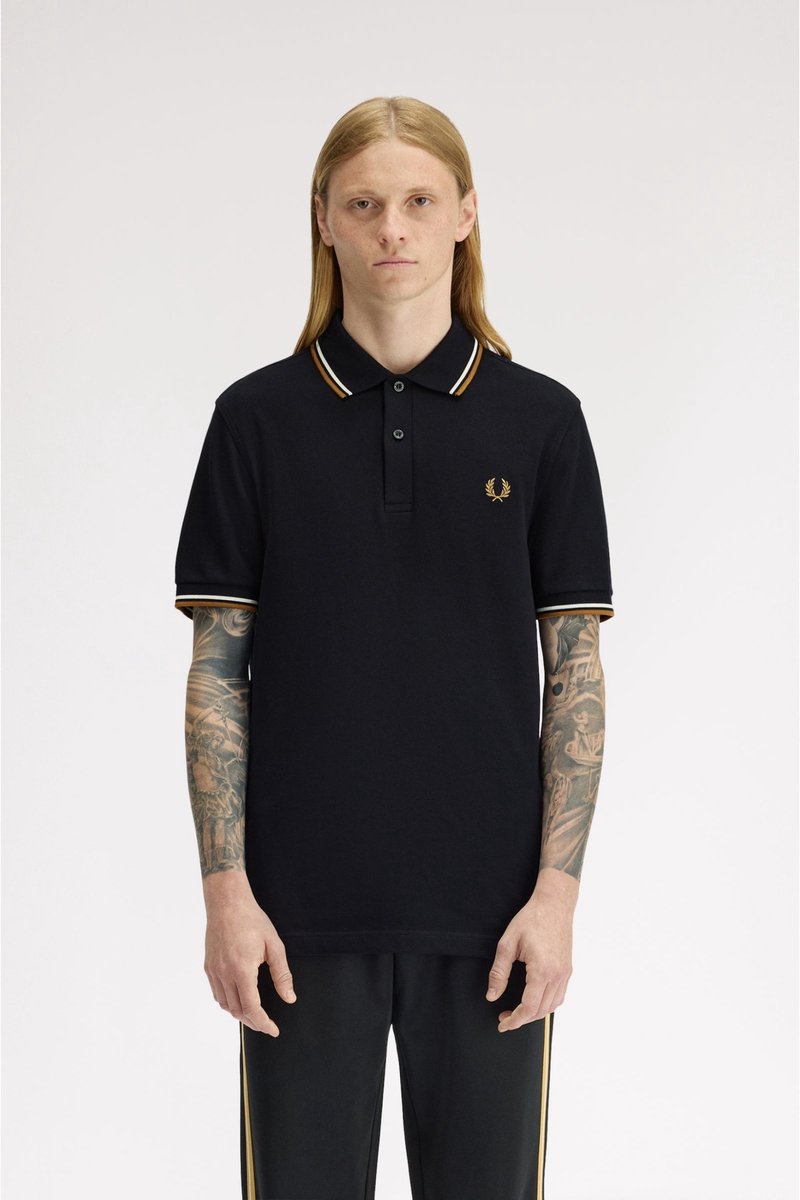 Fred Perry Twin tipped fred perry shirt PS9 Zwart