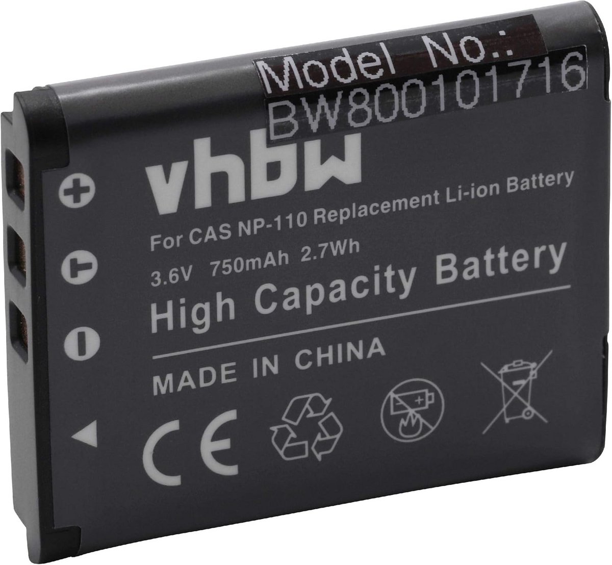 Oplaadbare Camera Accu Vervanging 3,6V 750mAh Li-Ion voor diverse Camera's
