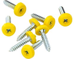 50x Polytop Nummerplaat Bevestigingsschroeven - Geel - 4.8 x 24mm