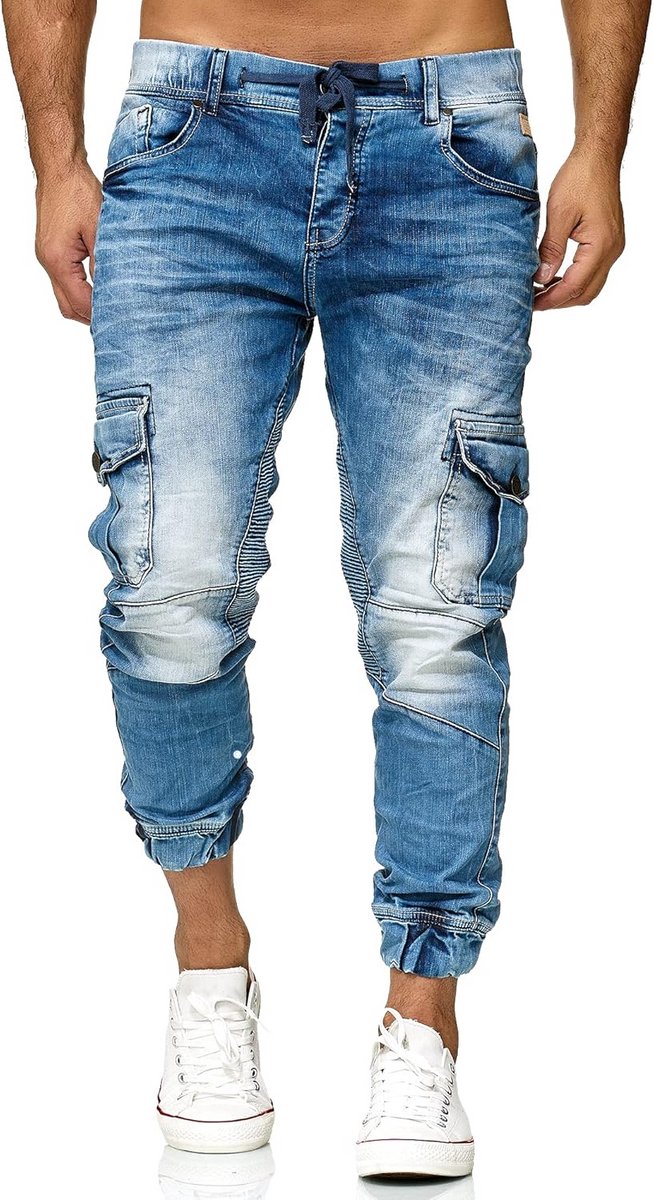 Heren Joggingbroek Denim Cargobroek Slim Fit Spijkerbroek