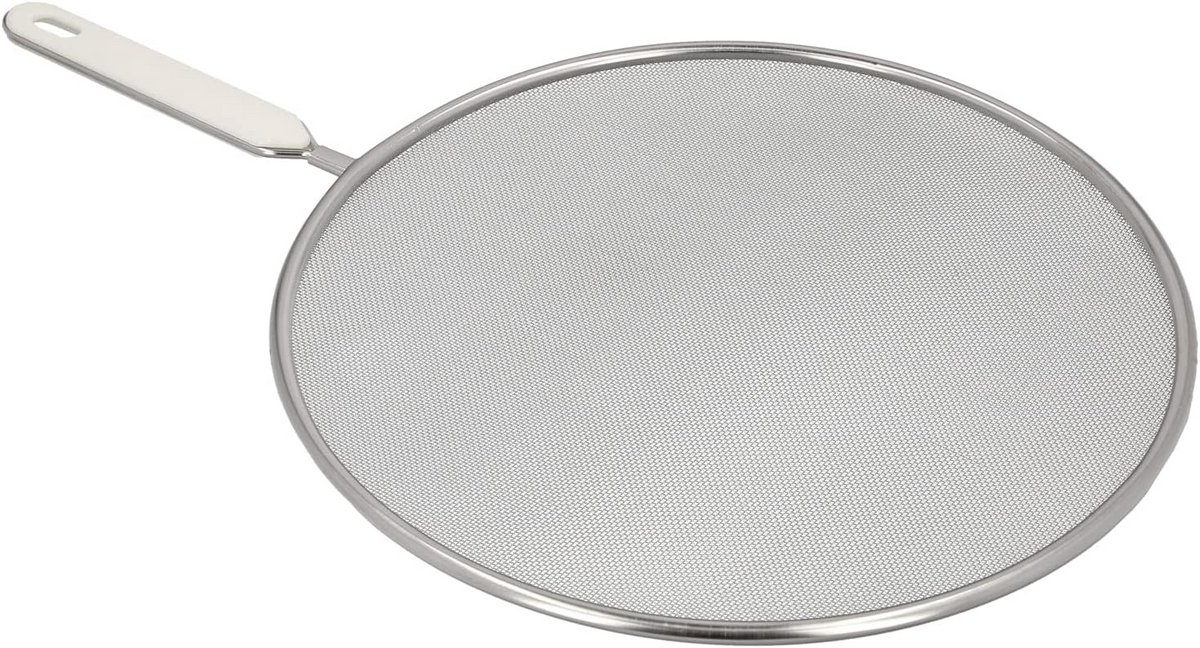 RVS Spatscherm voor Pannen - Ø 28 cm - Anti-spat Deksel met Handvat