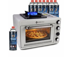 Eurocatch Four à Gaz Portable sur Cartouches 227 g – Four de Camping avec Brûleur – 25,2 Litres – 2,1 kW – Allumage Électronique – Outdoor & Maison