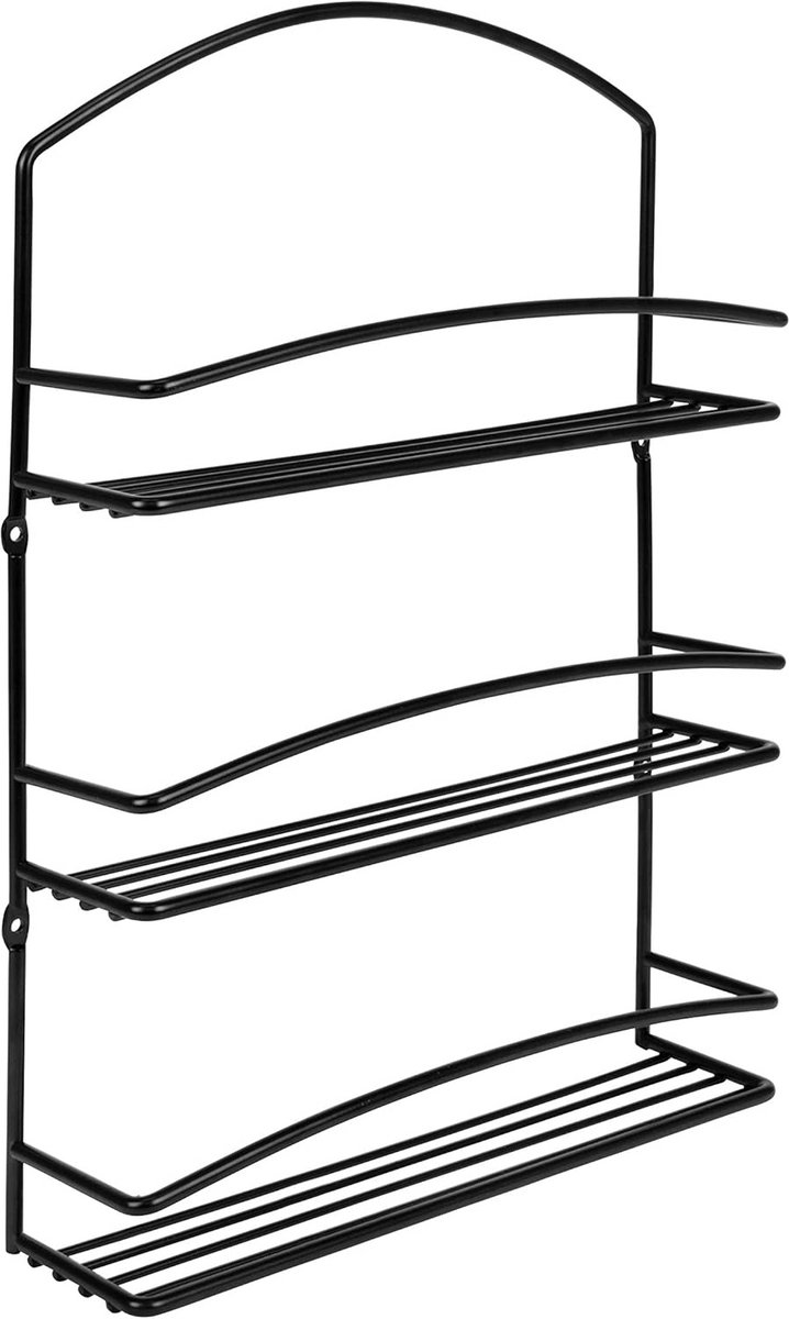 Wandmontage Kruidenrek met Drie Planken - Zwart
