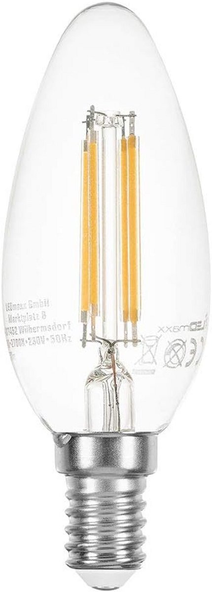 LED Kaarslamp E14 4W Dimbaar Extra Warm Wit 2200K Filament 40W Vervanger