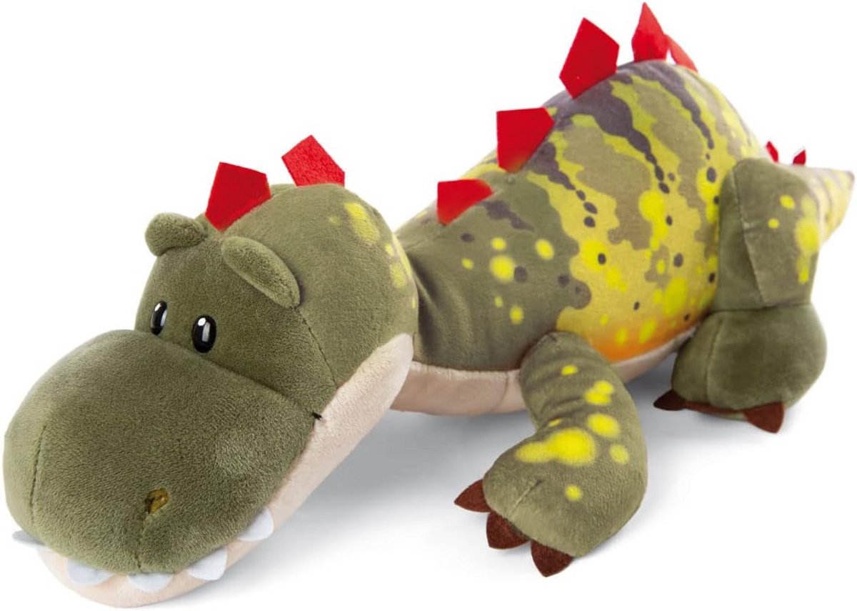 Groot Lichtgroen Liggend Dinosaurus Knuffeldier van Gerecycled Materiaal